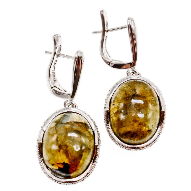 Sky Jewelry Серебряные серьги с камнем галиотис   Фантастика