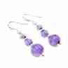 Sky Jewelry Серебряные серьги с аметистом  Романтика