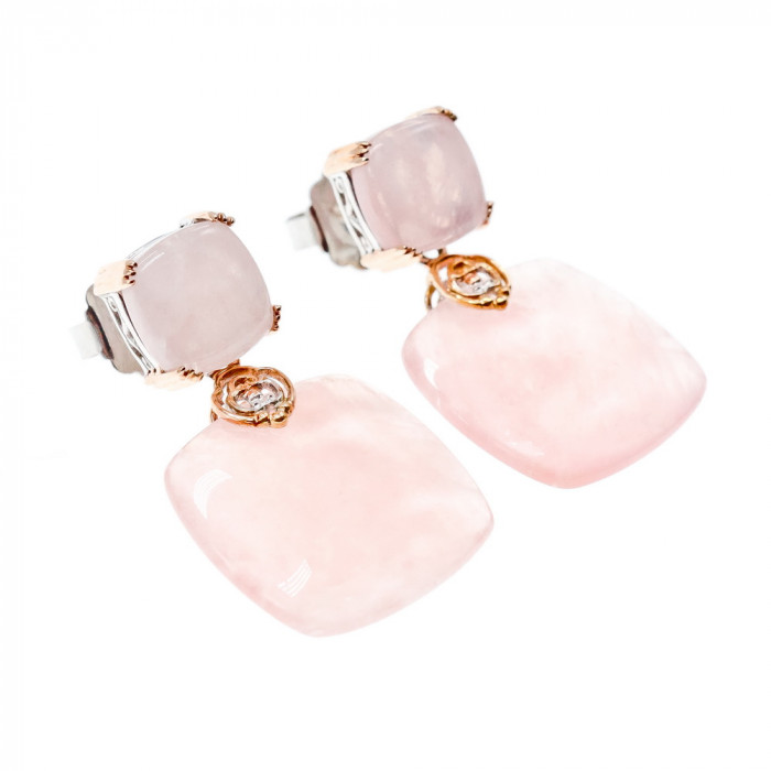 Sky Jewelry Серебряные серьги с морганитом  Нежность