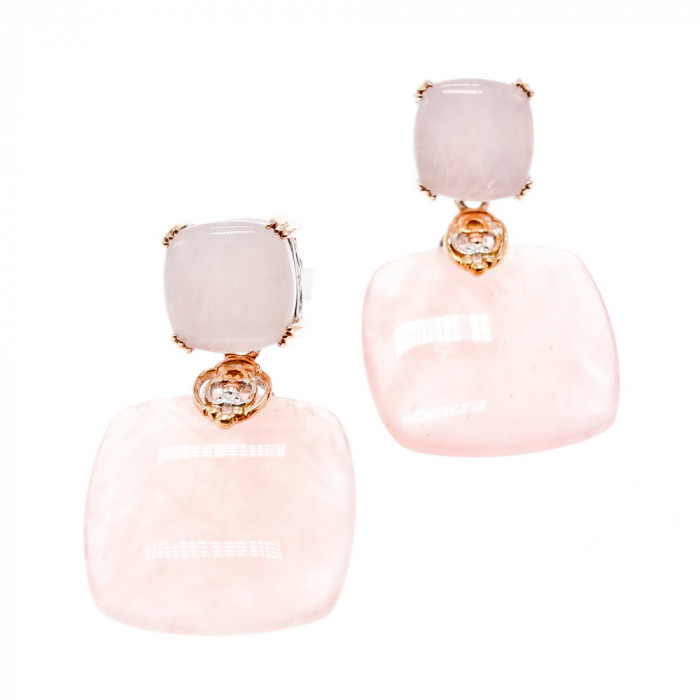 Sky Jewelry Серебряные серьги с морганитом  Нежность