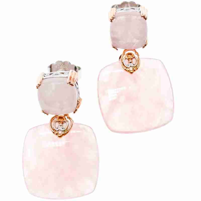 Sky Jewelry Серебряные серьги с морганитом  Нежность