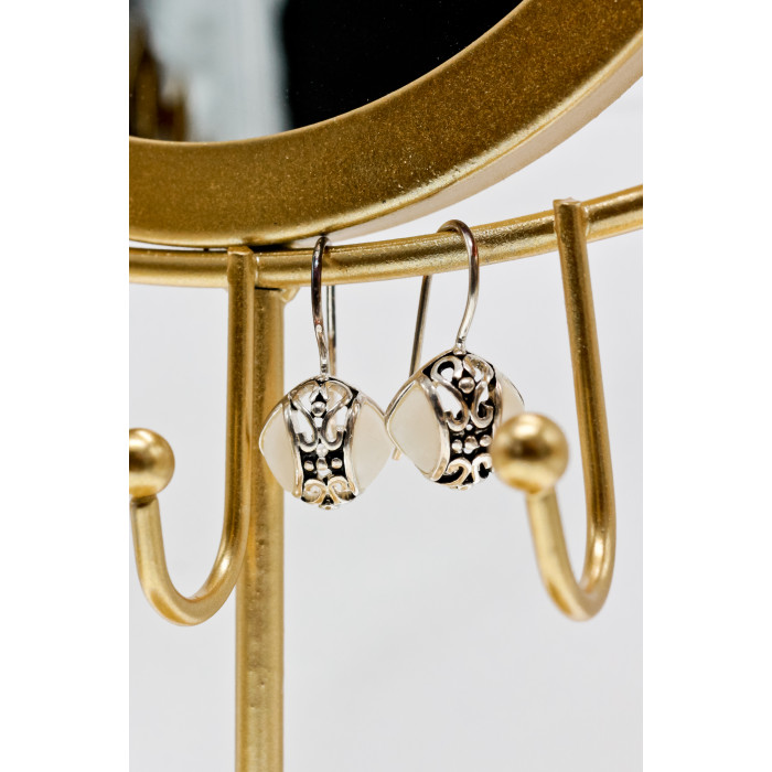 Sky Jewelry Серебряные серьги с перламутром  Винтаж