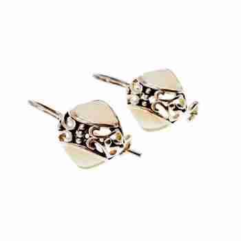 Sky Jewelry Серебряные серьги с перламутром  Винтаж
