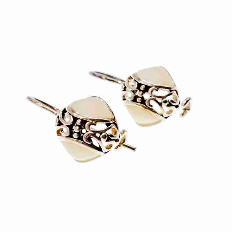 Sky Jewelry Серебряные серьги с перламутром  Винтаж