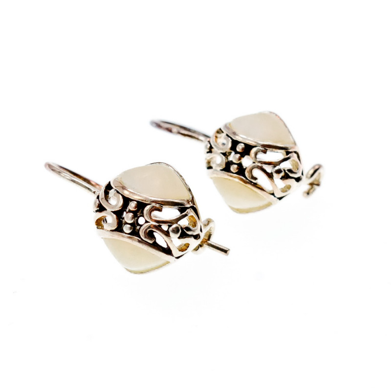 Sky Jewelry Серебряные серьги с перламутром  Винтаж