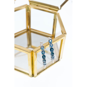 Sky Jewelry Серебряные серьги с аквамарином  Волна