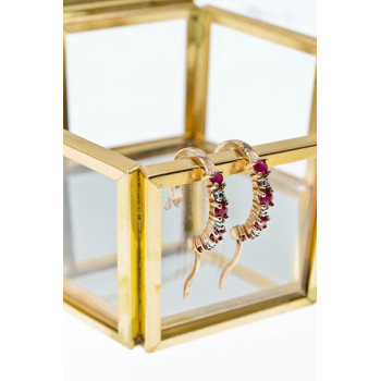 Sky Jewelry Серебряные серьги с позолоте со шпинелью  Романтика