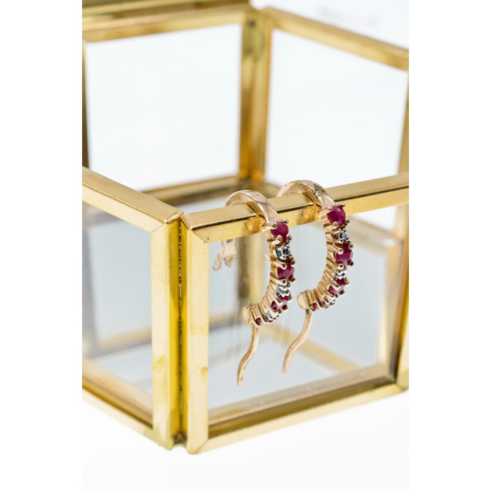 Sky Jewelry Серебряные серьги с позолоте со шпинелью  Романтика