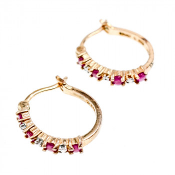 Sky Jewelry Серебряные серьги с позолоте со шпинелью  Романтика