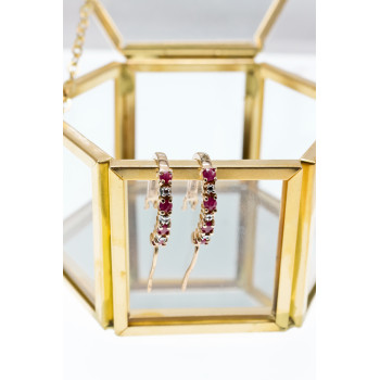 Sky Jewelry Серебряные серьги с позолоте со шпинелью  Романтика