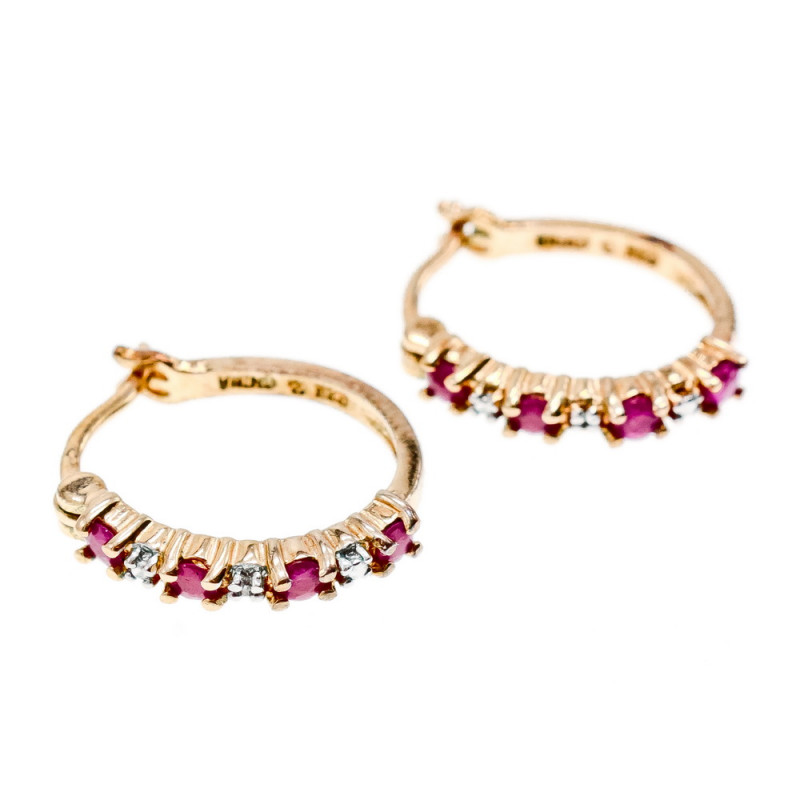 Sky Jewelry Серебряные серьги с позолоте со шпинелью  Романтика