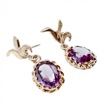 Sky Jewelry Серебряные серьги со шпинелью  Винтаж