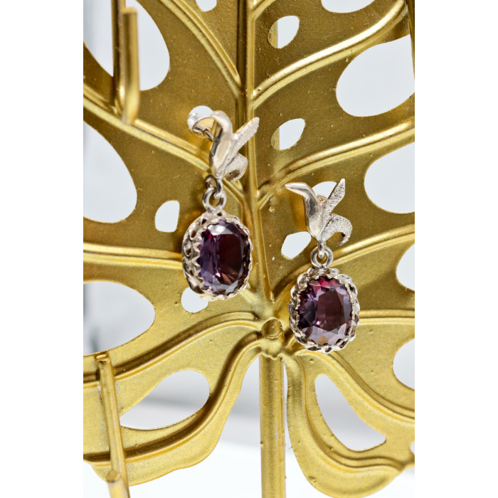 Sky Jewelry Серебряные серьги со шпинелью  Винтаж