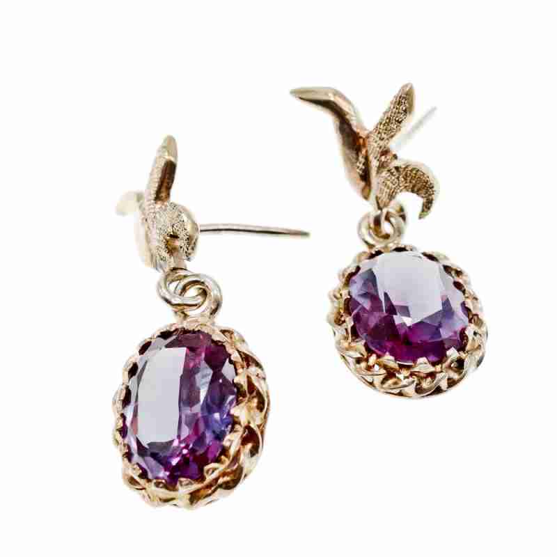 Sky Jewelry Серебряные серьги со шпинелью  Винтаж
