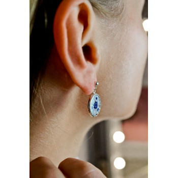 Sky Jewelry Серебряные серьги с агатом   Волшебство