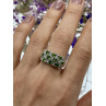 Sky Jewelry Серебряное кольцо с хризолитом и белой шпинелью