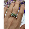Sky Jewelry Серебряное кольцо с хризолитом и белой шпинелью