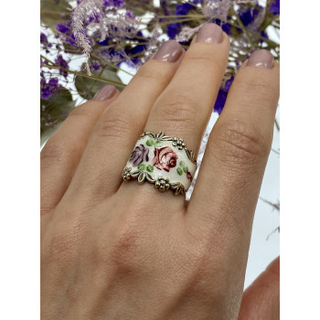 Sky Jewelry Винтажное серебряное кольцо с эмалью