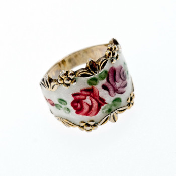 Sky Jewelry Винтажное серебряное кольцо с эмалью