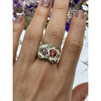 Sky Jewelry Винтажное серебряное кольцо с эмалью