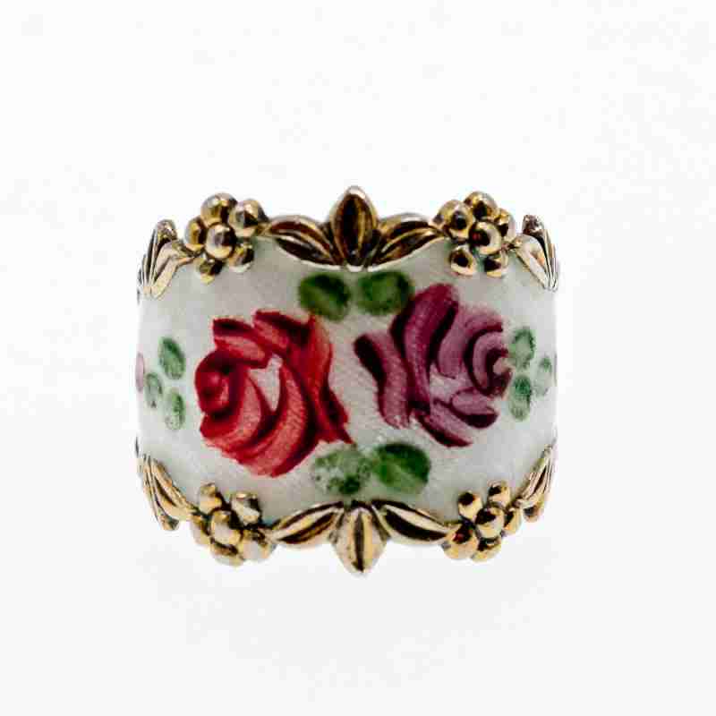 Sky Jewelry Винтажное серебряное кольцо с эмалью