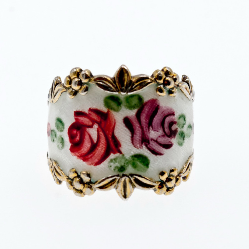 Sky Jewelry Винтажное серебряное кольцо с эмалью