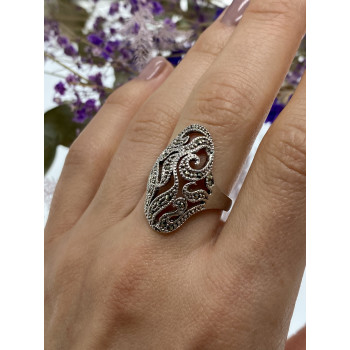 Sky Jewelry Серебряное кольцо с марказитами  Обаяние