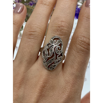 Sky Jewelry Серебряное кольцо с марказитами  Обаяние