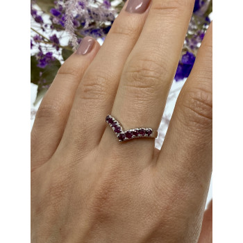 Sky Jewelry Серебряное кольцо с розовым топазом  Тайна