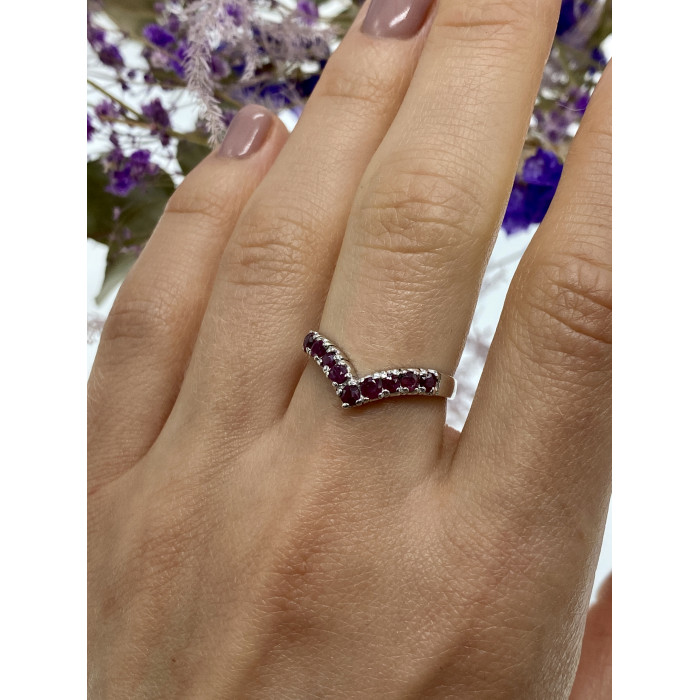 Sky Jewelry Серебряное кольцо с розовым топазом  Тайна