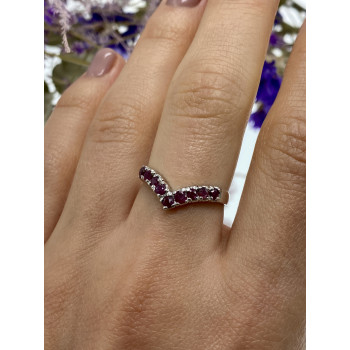 Sky Jewelry Серебряное кольцо с розовым топазом  Тайна