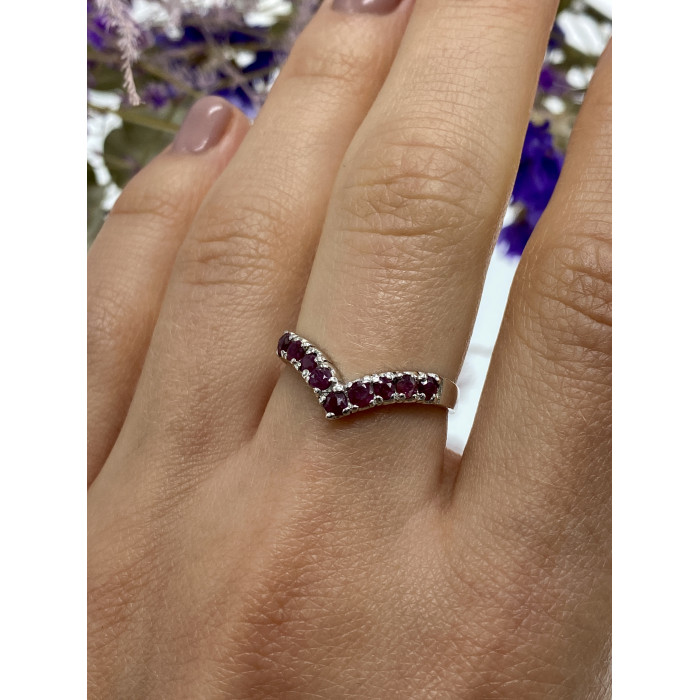 Sky Jewelry Серебряное кольцо с розовым топазом  Тайна