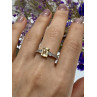 Sky Jewelry Серебряное кольцо с желтым турмалином и фианитами