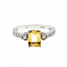 Sky Jewelry Серебряное кольцо с желтым турмалином и фианитами