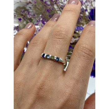 Sky Jewelry Серебряное кольцо с топазом хризолитом и шпинелью
