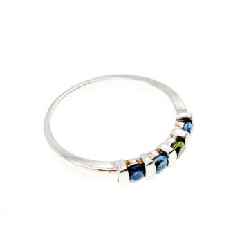 Sky Jewelry Серебряное кольцо с топазом хризолитом и шпинелью