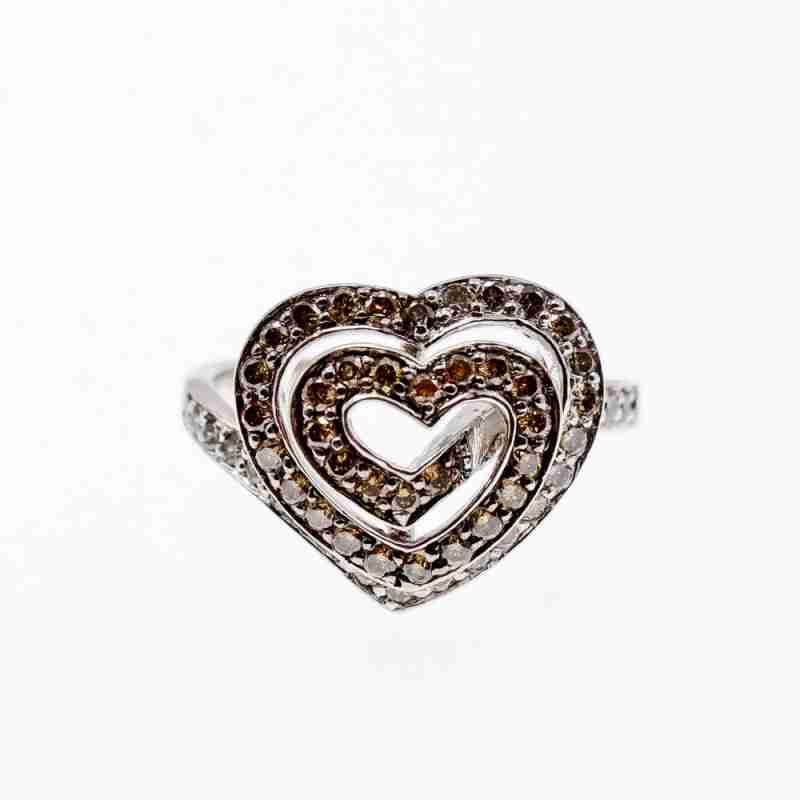 Sky Jewelry Серебряное кольцо с сапфирами   Сапфировое сердце
