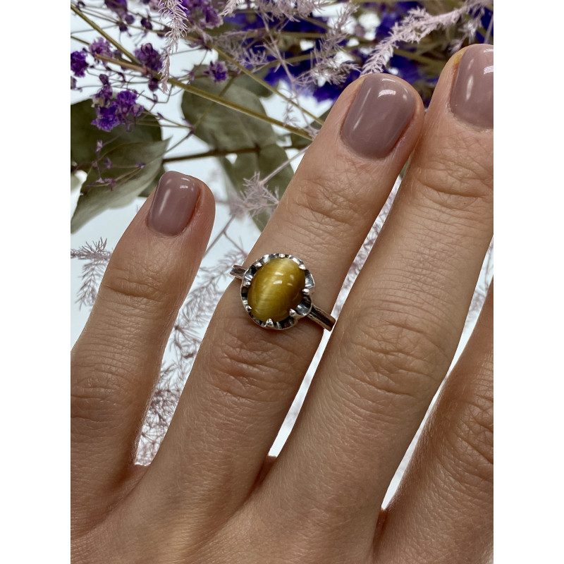 Sky Jewelry Серебряное кольцо с тигровым глазом