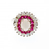 Sky Jewelry Серебряное кольцо с опалом и розовым топазом  Лето
