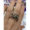 Sky Jewelry Серебряное кольцо с камнями демантоид гессонит турмалин и фианит 