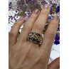 Sky Jewelry Серебряное кольцо с камнями демантоид гессонит турмалин и фианит 