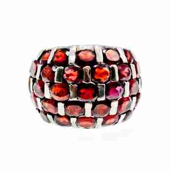 Sky Jewelry Серебряное кольцо с гранатом   Гранатовое счастье
