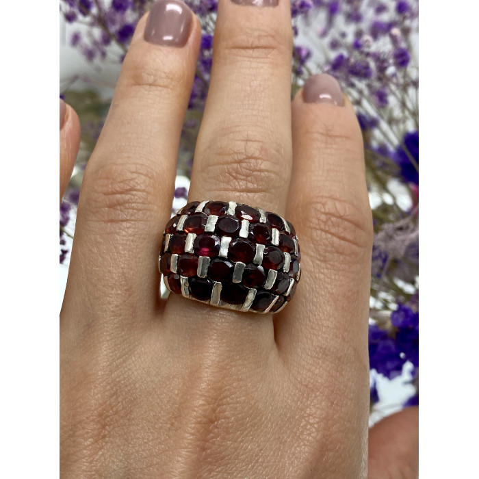 Sky Jewelry Серебряное кольцо с гранатом   Гранатовое счастье