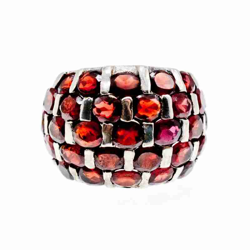 Sky Jewelry Серебряное кольцо с гранатом   Гранатовое счастье