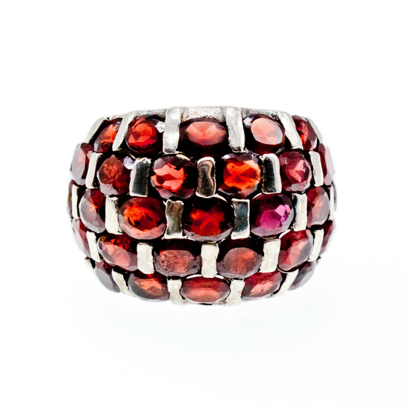 Sky Jewelry Серебряное кольцо с гранатом   Гранатовое счастье