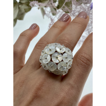 Sky Jewelry Серебряное кольцо с перламутром   Перламутровые цветы
