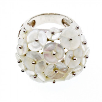 Sky Jewelry Серебряное кольцо с перламутром   Перламутровые цветы