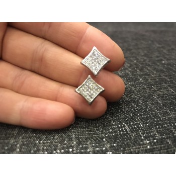 Sky Jewelry Серебряные серьги гвоздики с фианитами