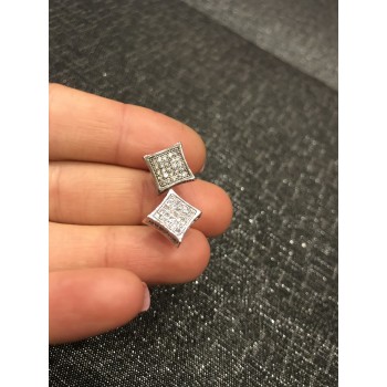 Sky Jewelry Серебряные серьги гвоздики с фианитами