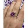 Sky Jewelry Серебряное кольцо с розовой и белой шпинелью  Любовь